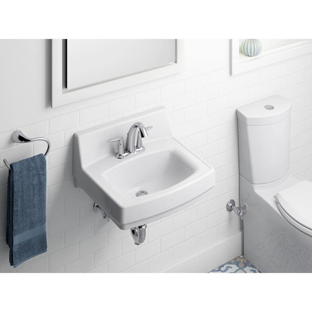Greenwich Vitreous China Rectangular Wall Mount Bathroom Sink with Overflow