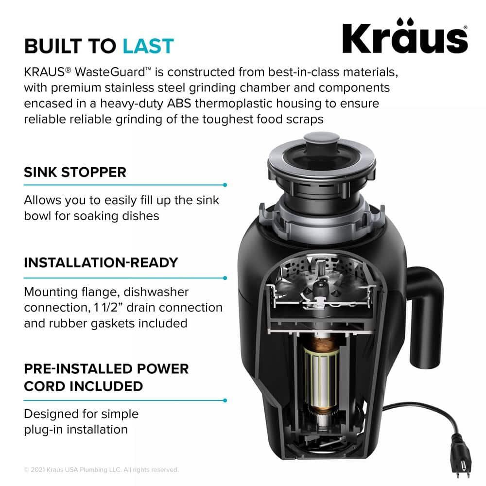 KRAUS 32-in. Bellucci Workstation Composite Kitchen Sink with WasteGuard™ Garbage Disposal
