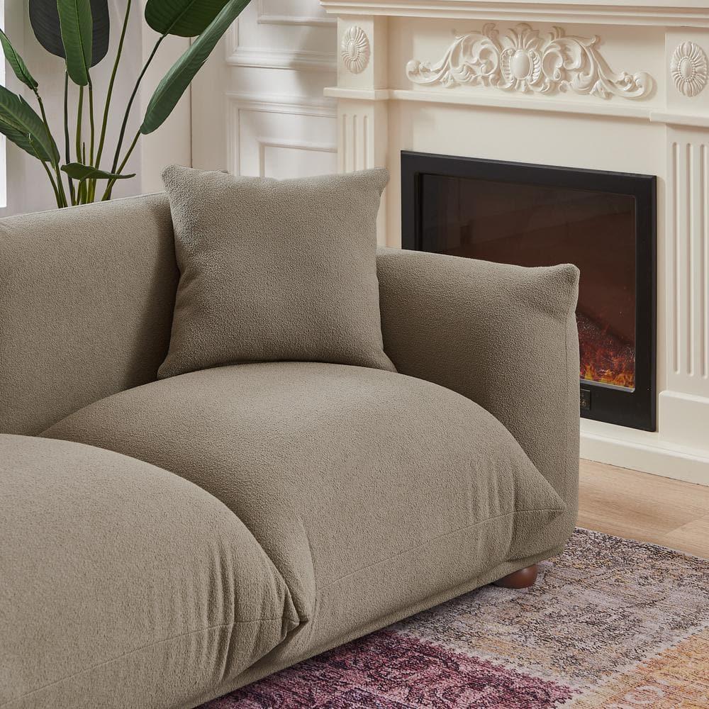 Arter Mid-Century Modern Living Room Luxury Boucle Fabric Couch in Mocha