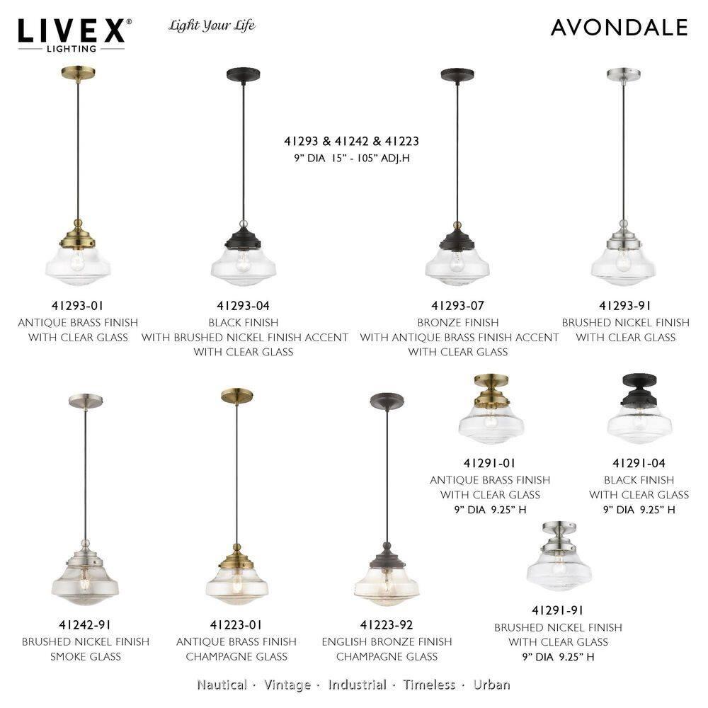 Livex Lighting Avondale 1 - Light Semi-Flush Mount in  Black