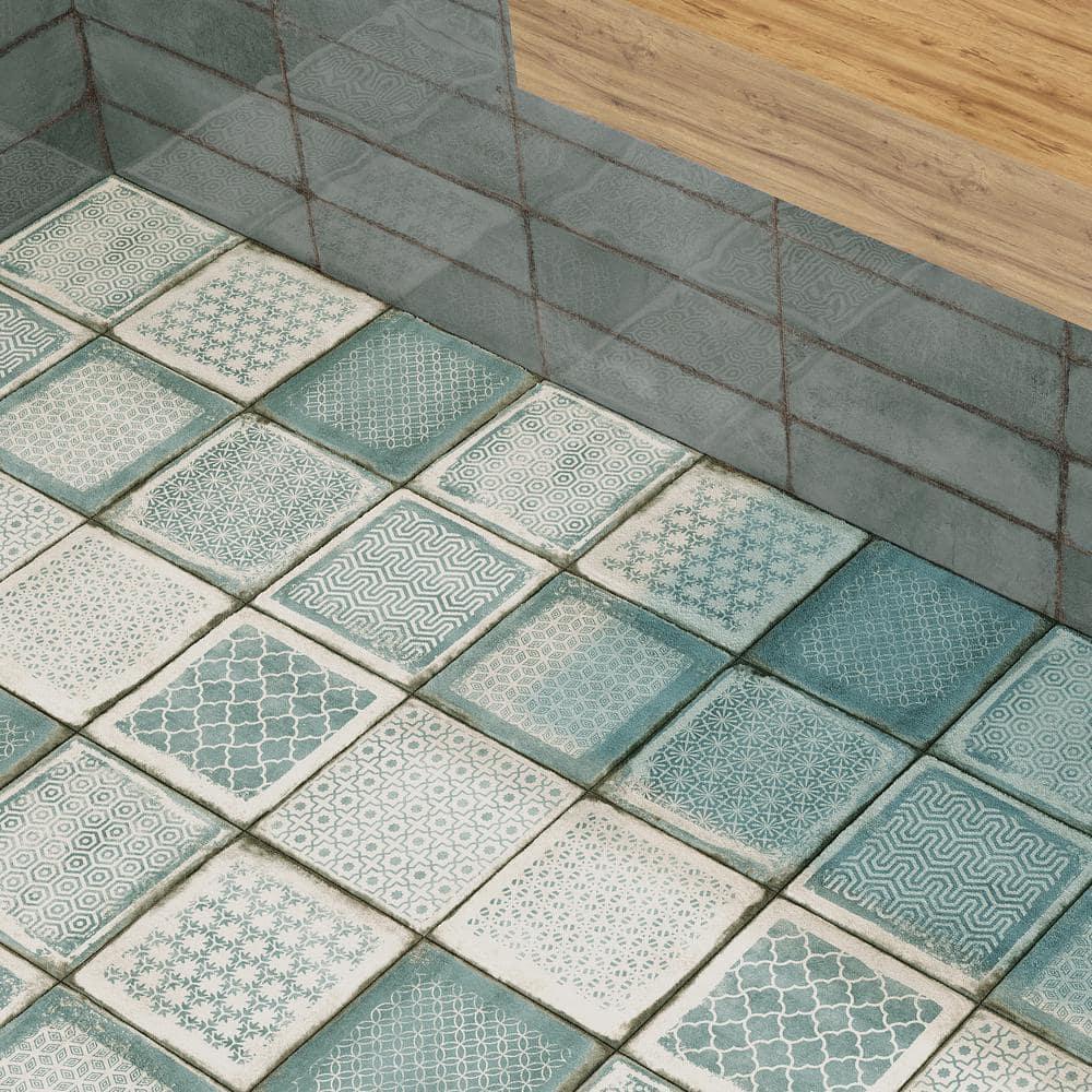 Bond Tile 8" x 8" Encaustic Patterned Look Wall & Floor Tile