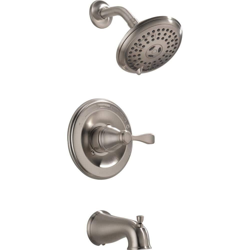 Delta Porter Monitor 1-Handle Brushed Nickel Tub and Shower Faucet