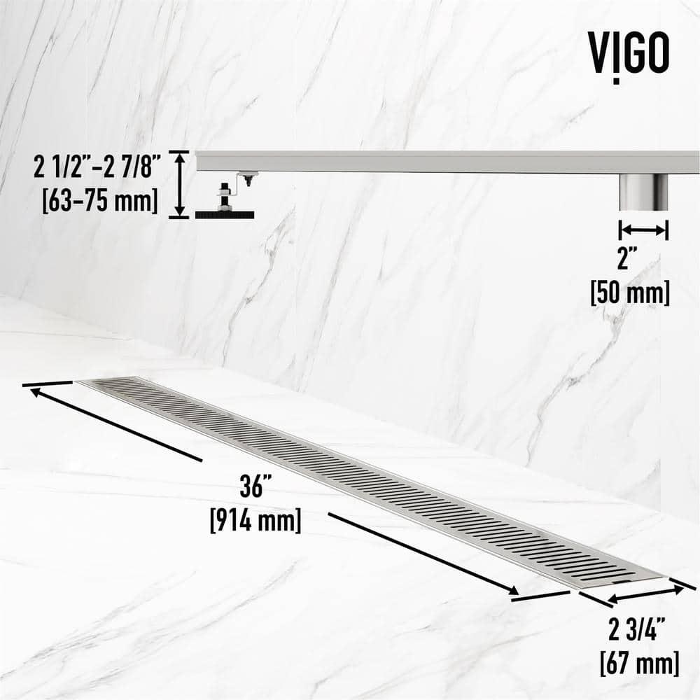 Elan 36" Rectangular Grate Linear Grid Shower Drain