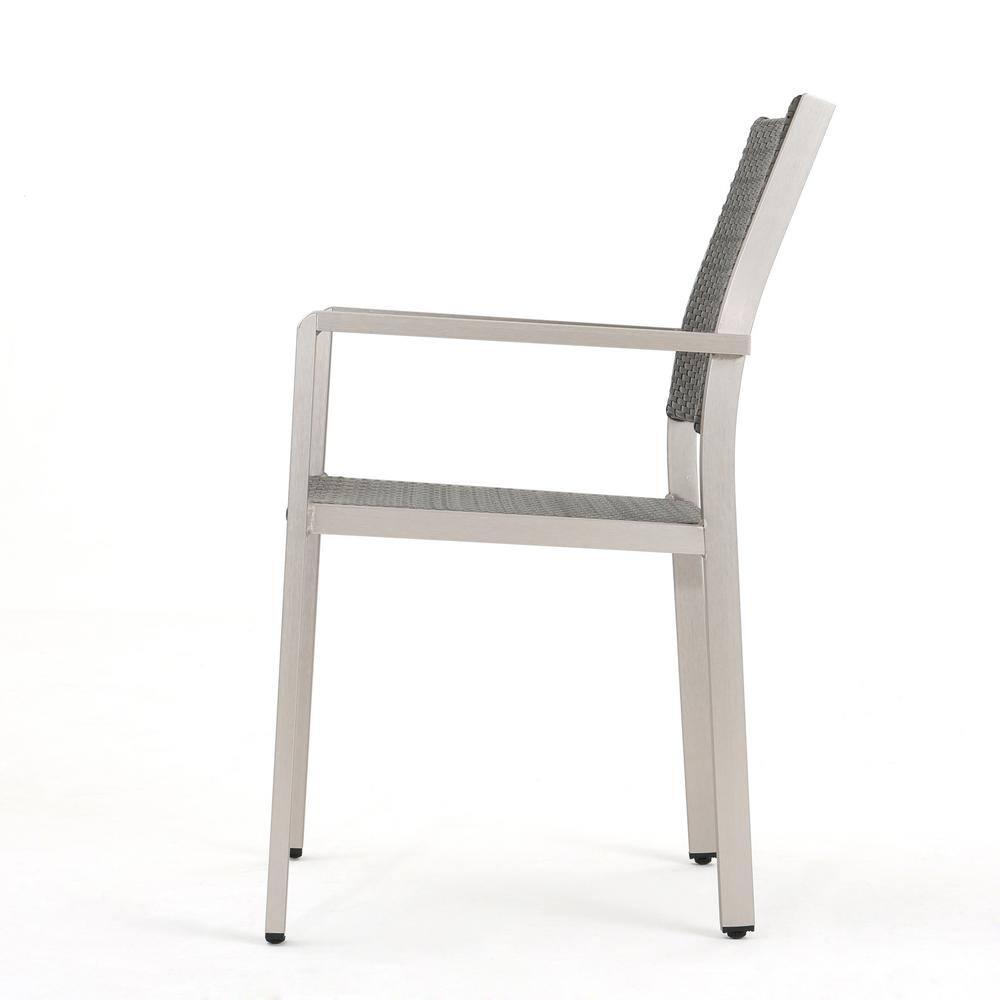 Noble House Cape 6-Seater Aluminum Estate Collection with 7-Piece Set in Gray