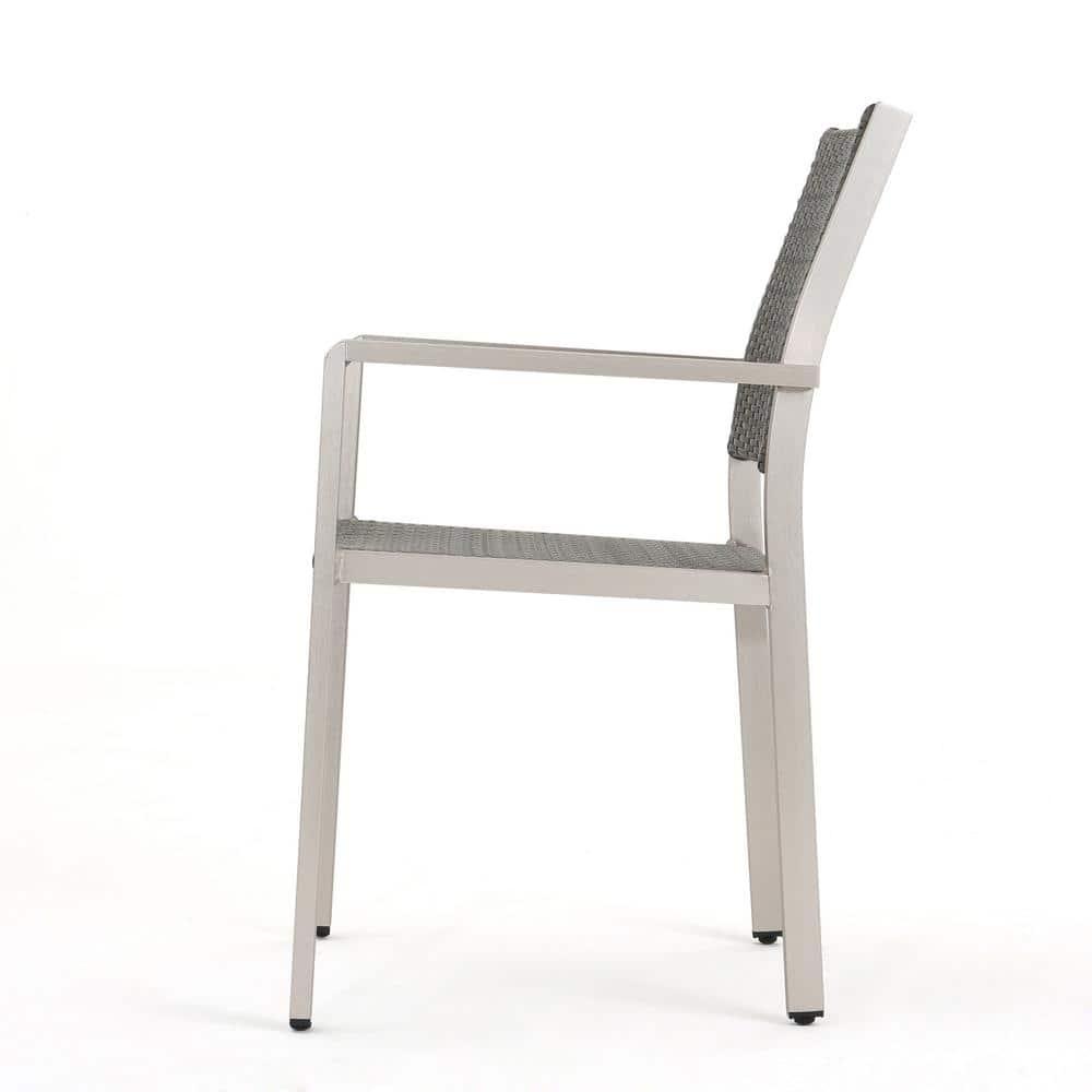 Noble House Cape 6-Seater Aluminum Estate Collection with 7-Piece Set in Gray