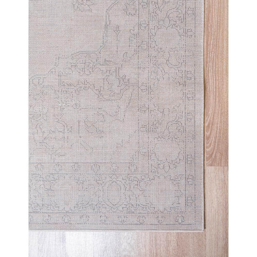 Cozy Haven Geometric Gray & Ivory 8' x 10' Synthetic Rug