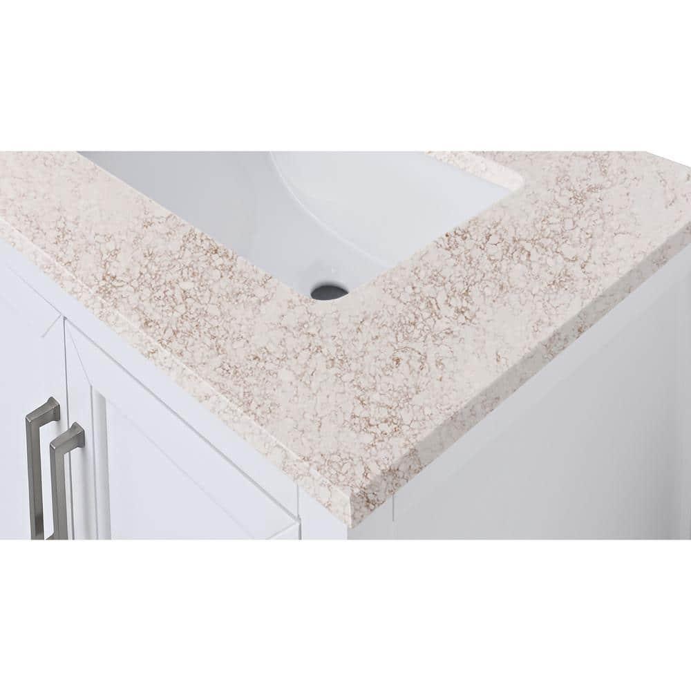 25'' Quartz Single Bathroom Vanity Top with Sink