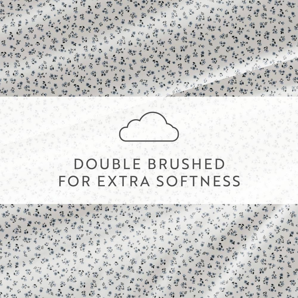4 Piece Sheet Set Patterned Microfiber Ultra Soft Bedding in Floral Dream