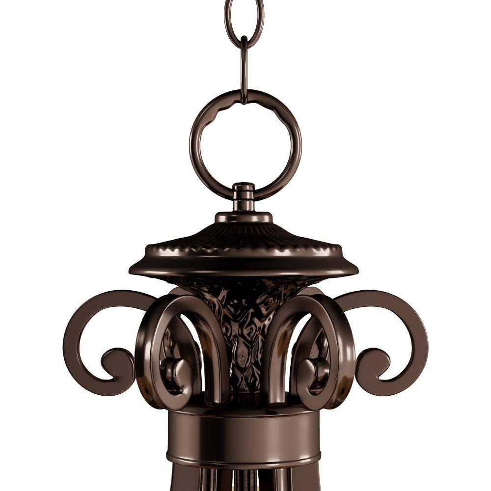 Oil Rubbed Bronze 9-Light Chandelier with Amber Glass Shades