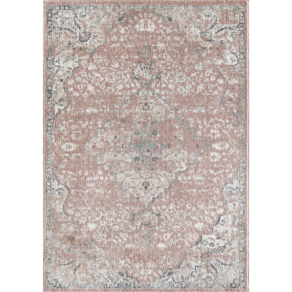 Hailey Pink Amaranth Entryway Rug - Vintage Boho Rug for Hallways, Pink Rug for Bedroom, Stylish Accent Rug, 2'6"x12'