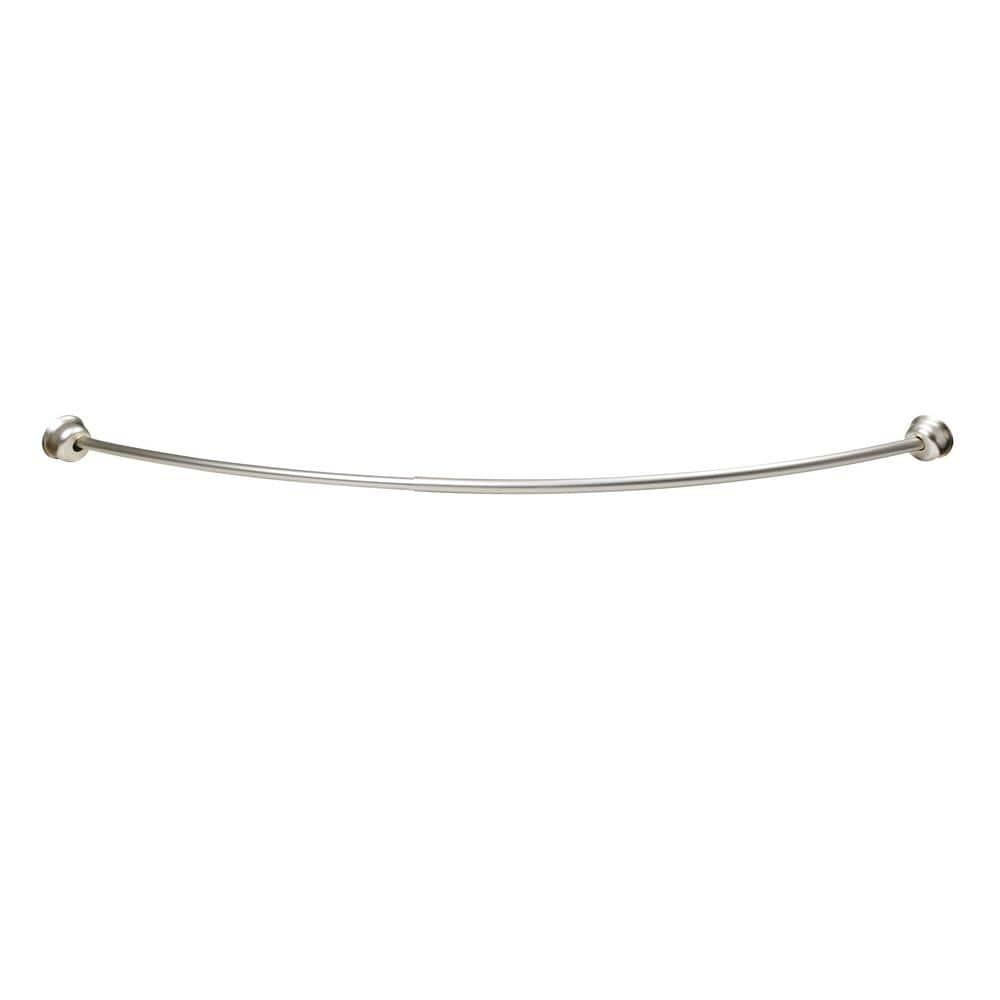 Utopia Alley Utopia Alley Rustproof Fixed Mount Single Curved Shower Rod, Aluminum, adjustable from 45" to 72" Wide