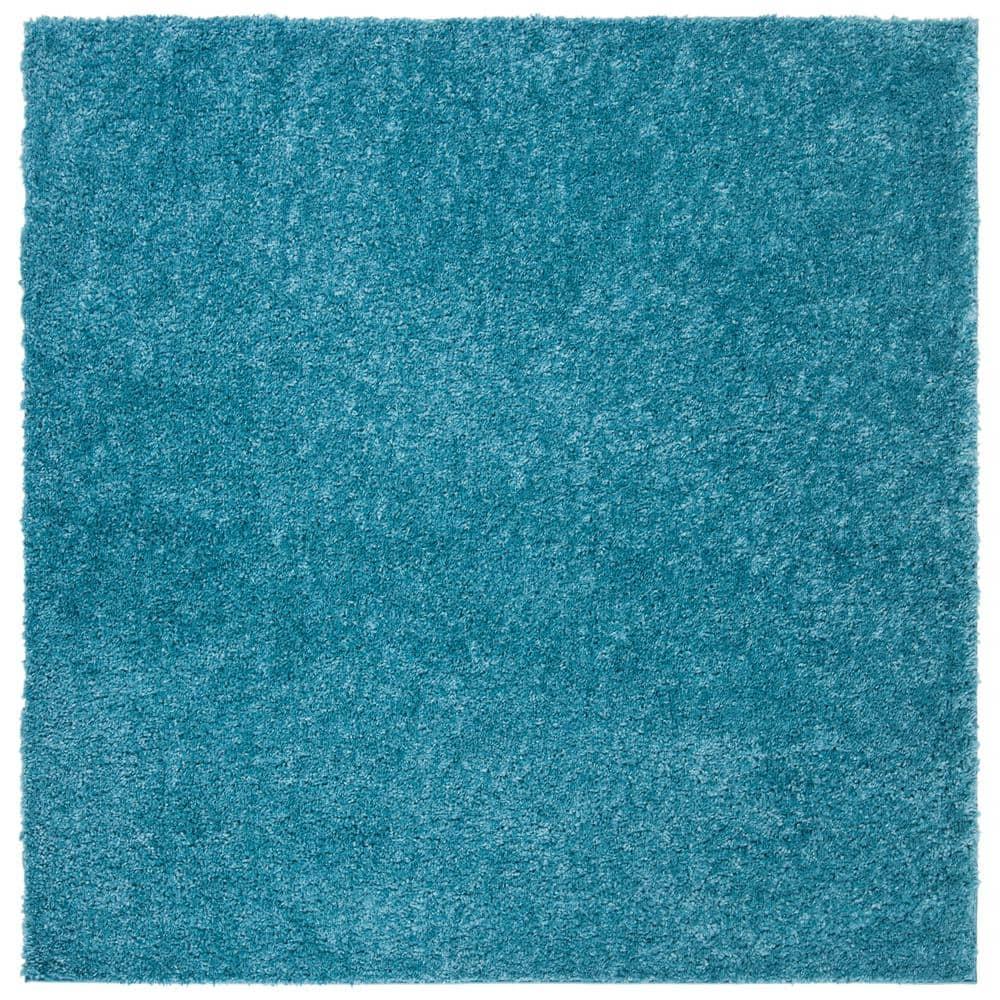 August Shag 900 AUG900 Power Loomed Indoor Area Rug - Turquoise - 6'7"x6'7" - Safavieh