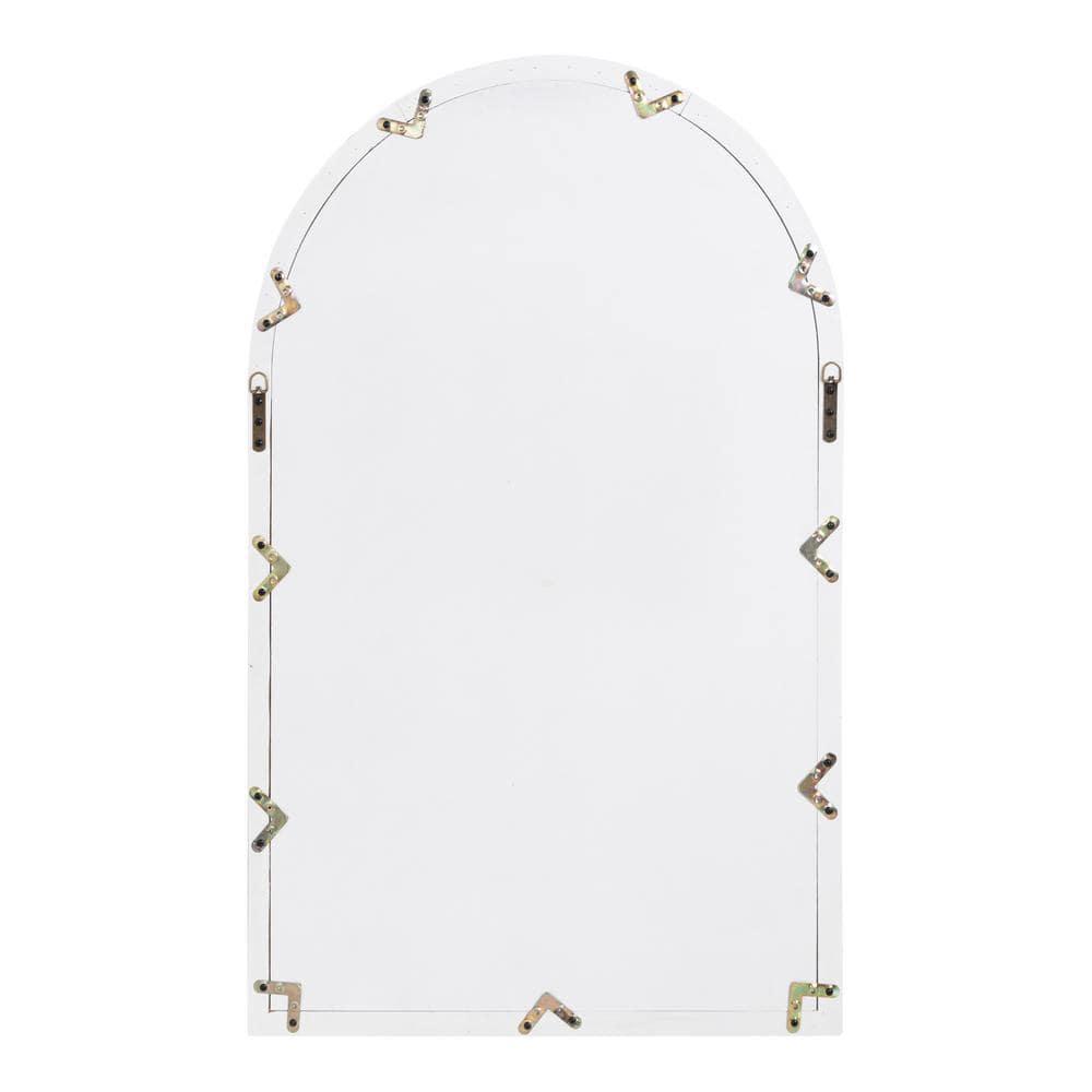 28"x44" Boldmere Arch Wall Mirror White - Kate & Laurel All Things Decor: Rustic Farmhouse Windowpane