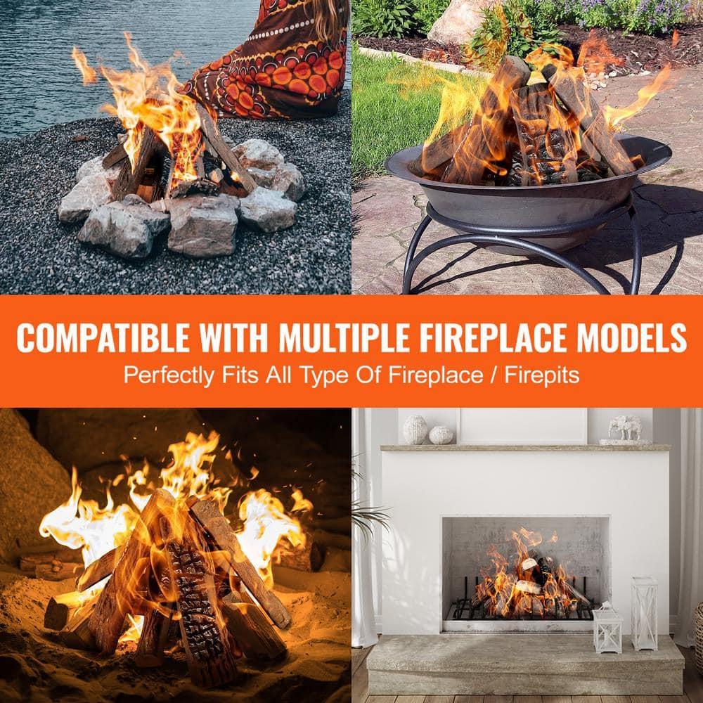 SKYSHALO 10 Piece Ceramic Fireplace Logs, Durable Decorative Logs for Gas Fireplaces, Realistic and Heat-Resistant, Ideal for Indoor and Outdoor Firebowls, Easily Stackable