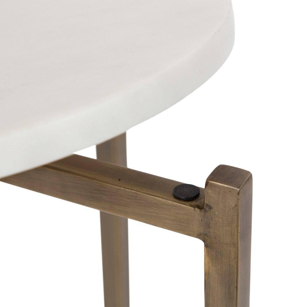 Kate and Laurel Moxley  Metal Tea Table, 11x11x25, Walnut Brown