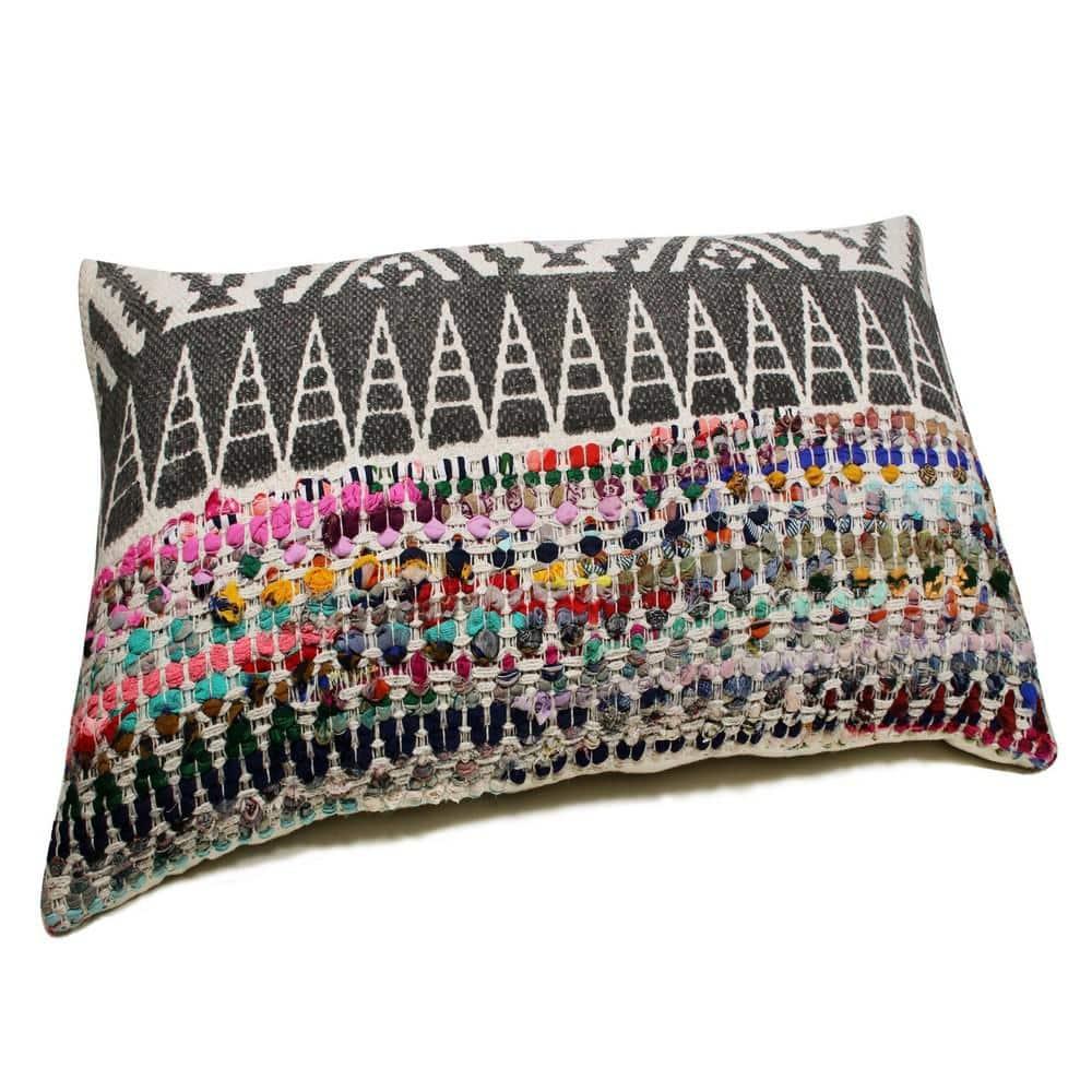 LR Home Nomad 14" x 36" Rainbow Chevron Cotton Blend Adult Decorative Throw Pillow