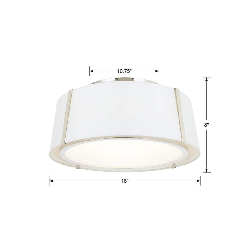 Crystorama Lighting Fulton 3 - Light Flush Mount in  Polished Nickel