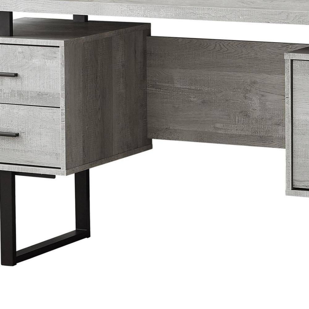 Monarch Specialties Computer Desk, Home Office, Laptop, Left, Right Set-Up, Storage Drawers, 60"L, Metal, Laminate