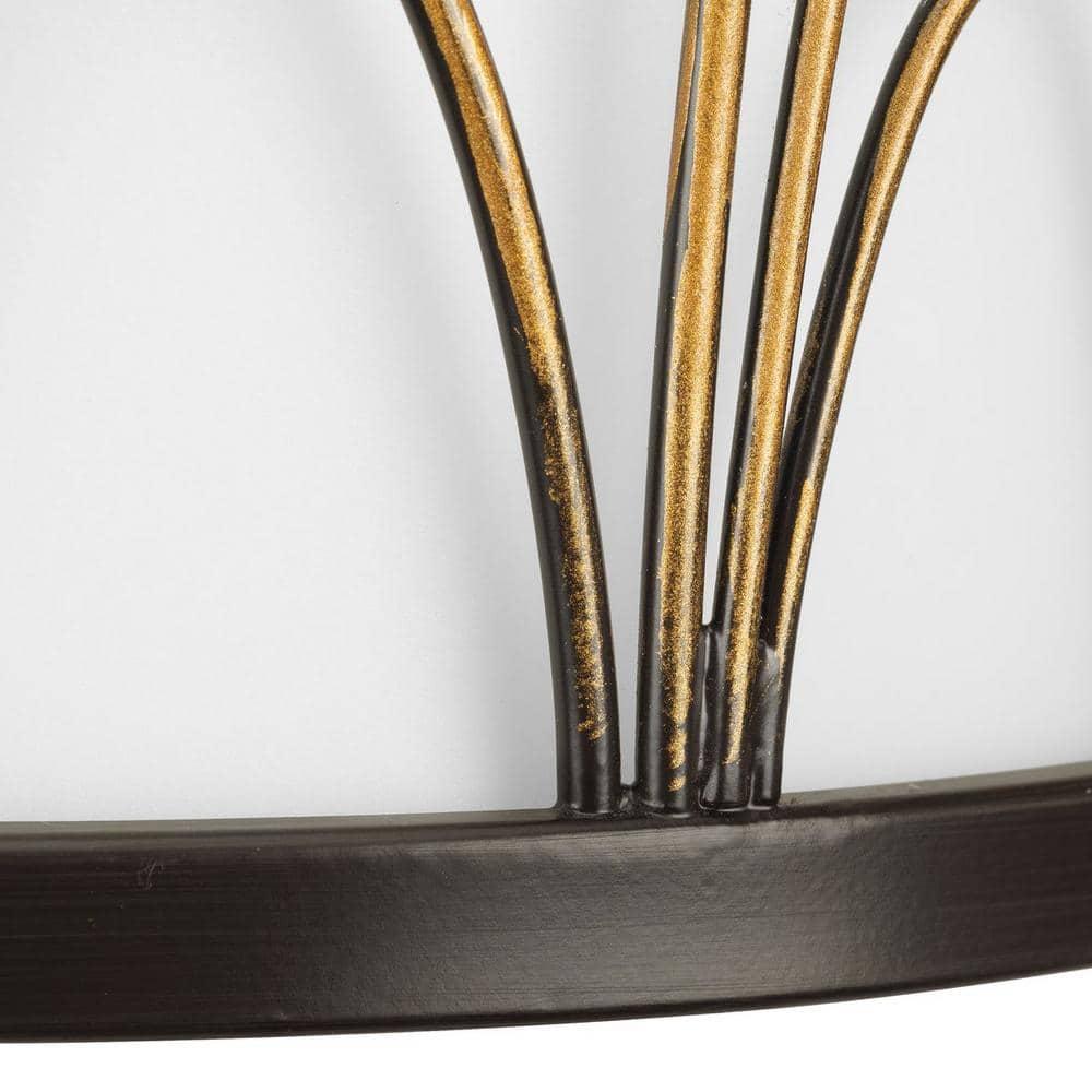 Progress Lighting Cirrine 1-Light Wall Sconce, Antique Bronze, Etched White Glass