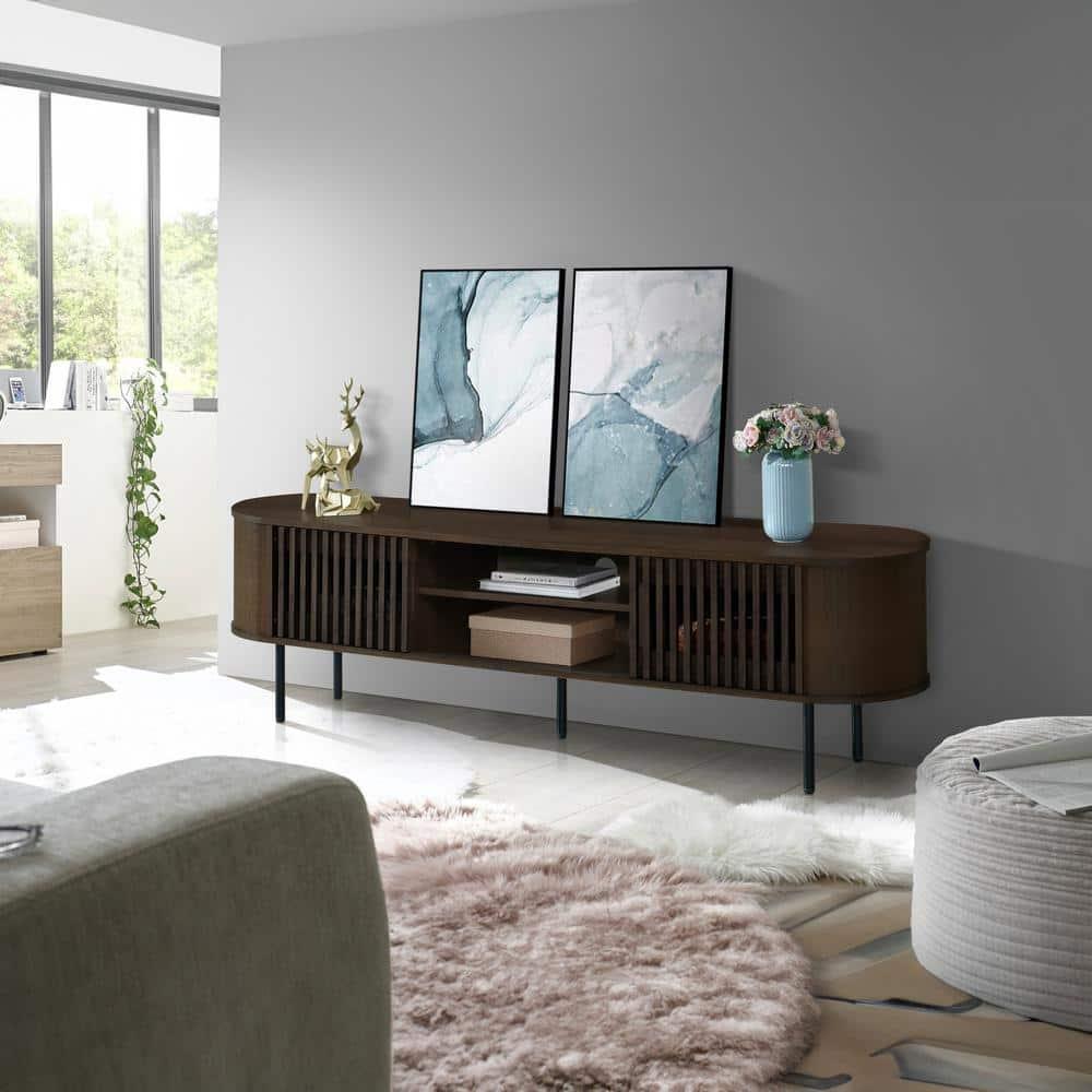 New Classic Furniture, Brax Walnut TV Stand, Brown