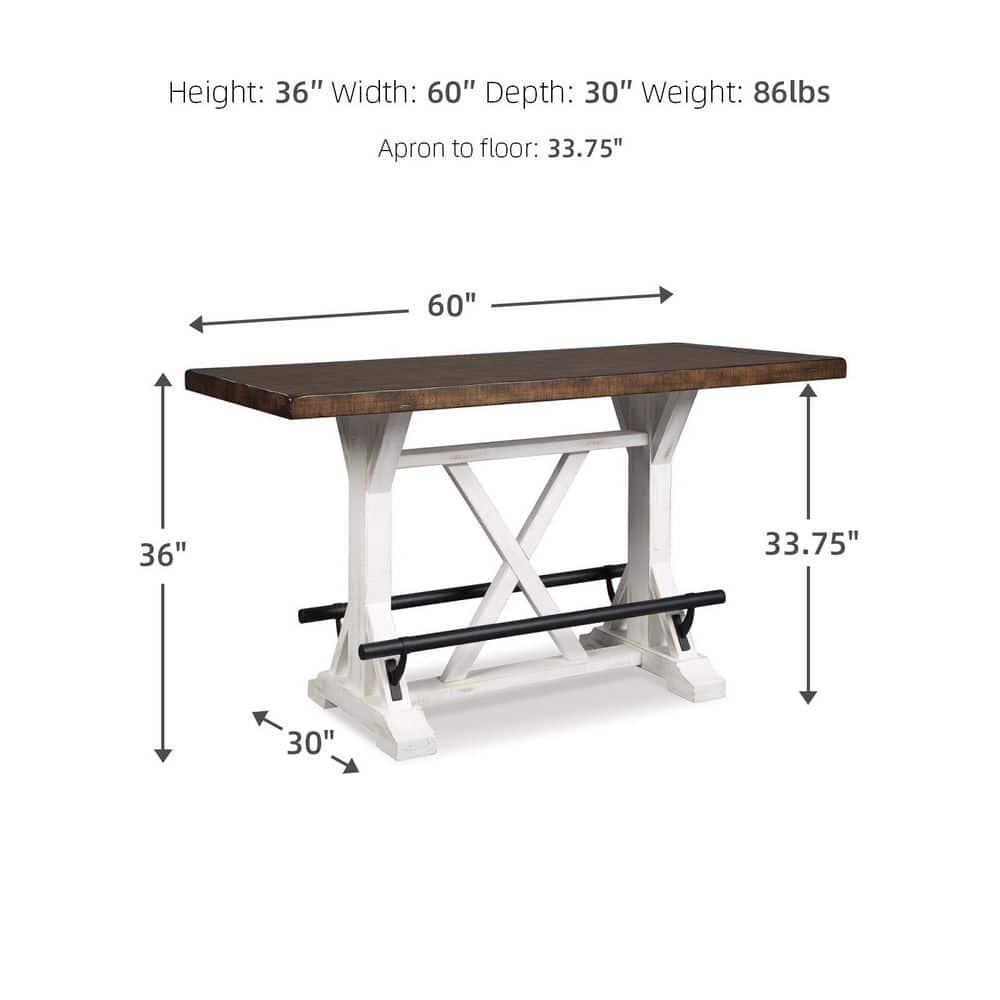 Signature Design By Ashley Casual Valebeck Counter Height Dining Table White/Brown