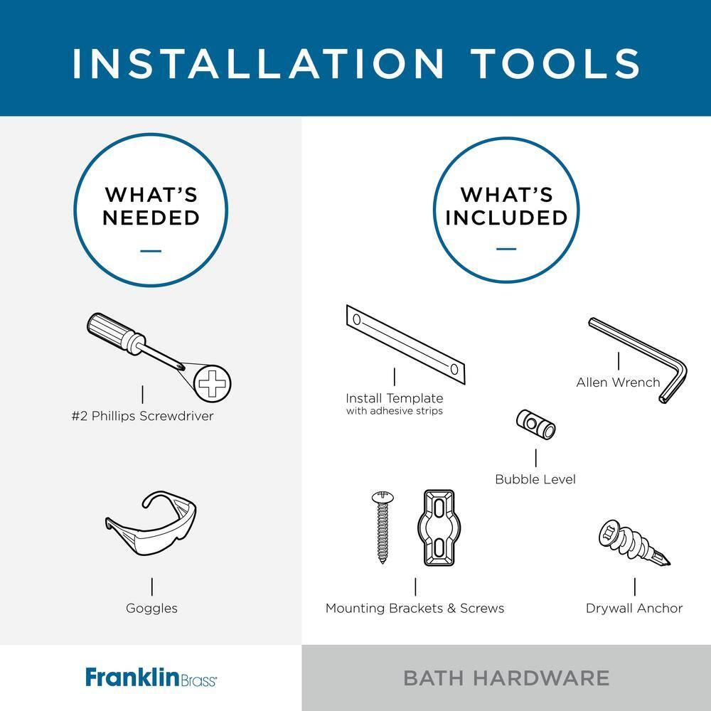 Franklin Brass Nash 4-Piece Bath Hardware Set 18" Towel Bar w/ Extender Toilet Paper Holder Towel Holder Towel Hook NASH64-SG