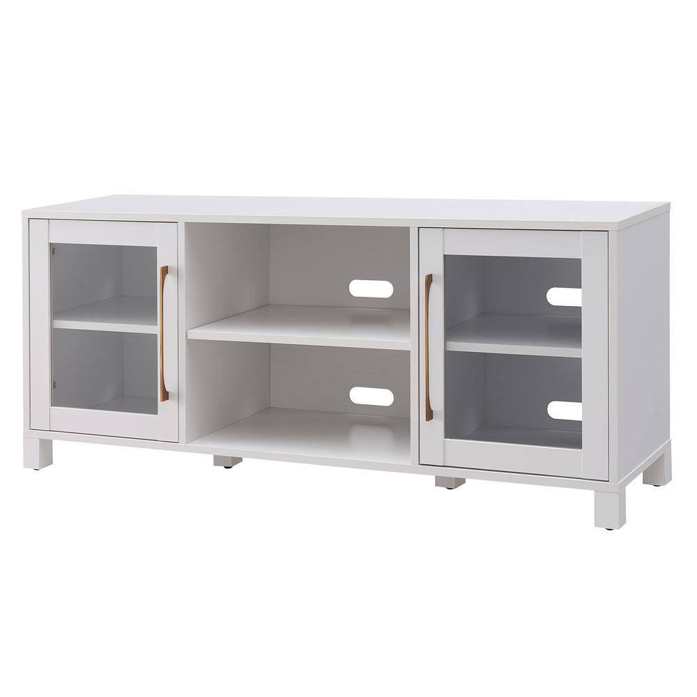 Evelyn&Zoe Quincy Rectangular TV Stand for TV's up to 65", White