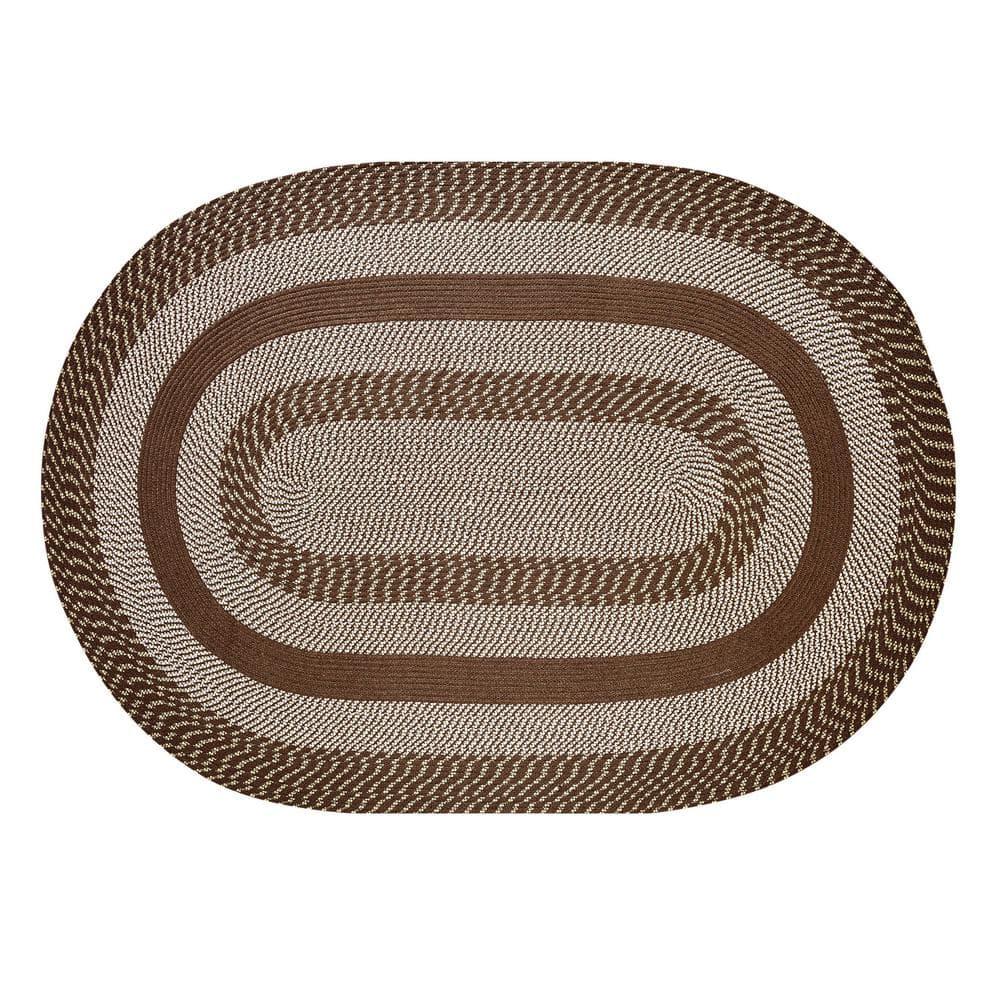 Better Trends Newport Braid Reversible Indoor Utility Rug, 100% Polypropylene, 22" x 40" Oval, Brown