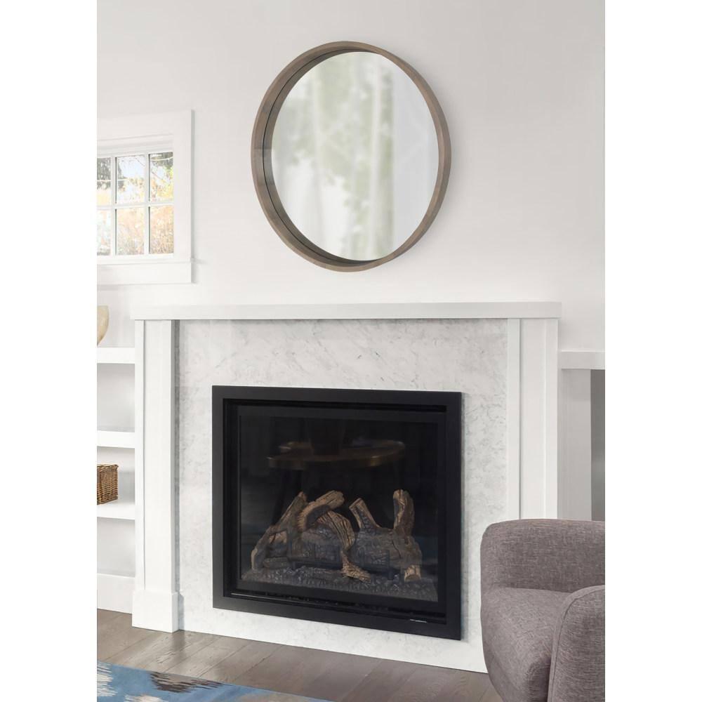 30" Hutton Round Wall Mirror Gray - Kate & Laurel All Things Decor