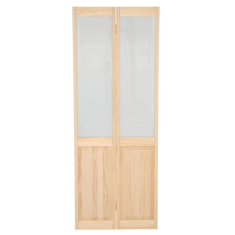 LTL Home Products, Inc. AWC Pantry Glass Unfinished Pine 32-inch Bifold Door