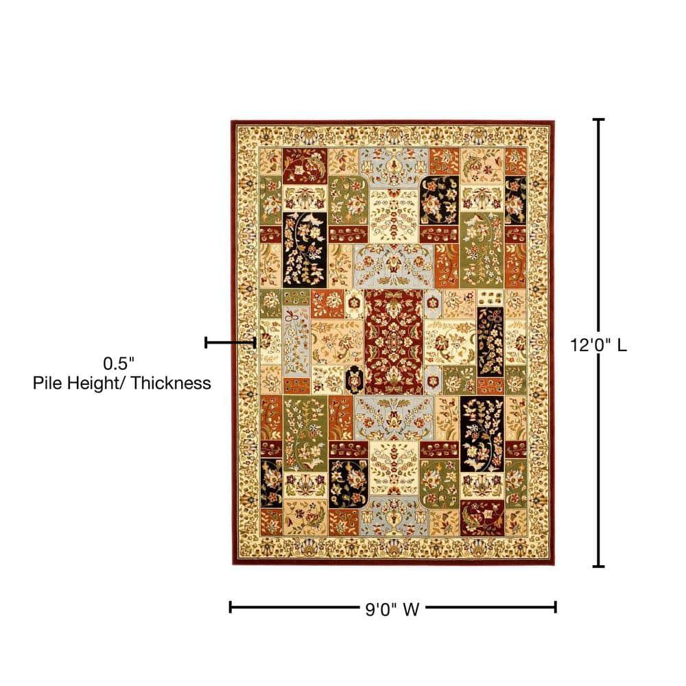 SAFAVIEH Lyndhurst Victoria Traditional Floral Area Rug, Ivory, 9' x 12'