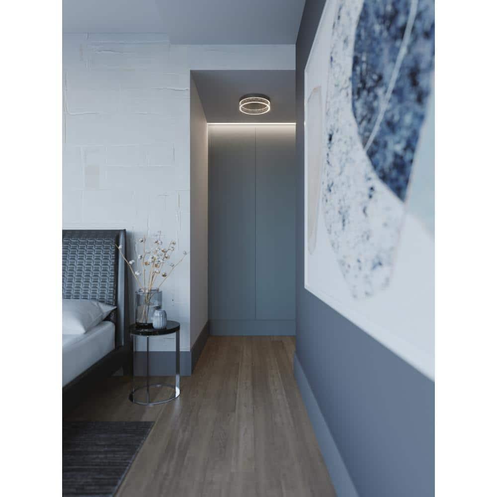 AFX  Maggie LED Flush Mount 34 Satin Nickel Large 16 inch Nickel 13 to 24 Inches
