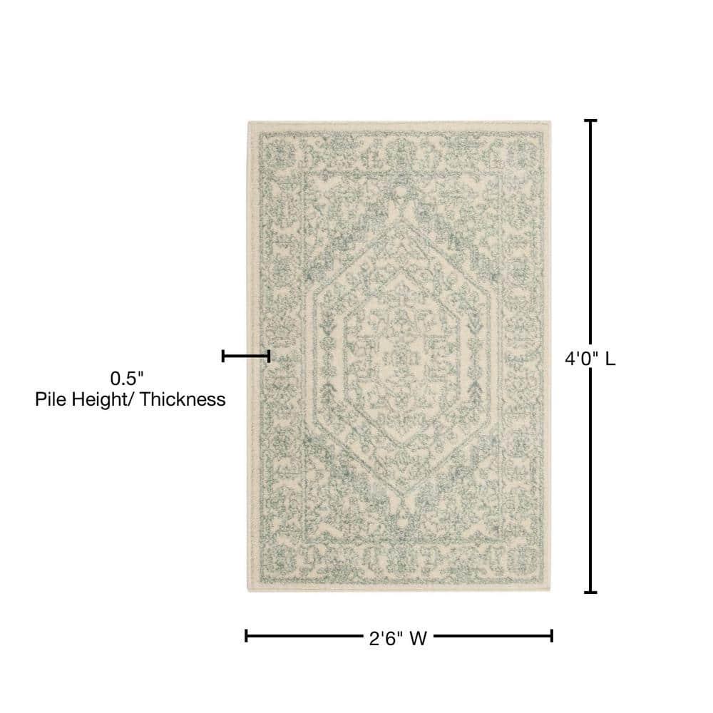 Adirondack ADR108 Machine Made Indoor Accent Rug - Ivory/Slate - 2'-6"x4' - Safavieh