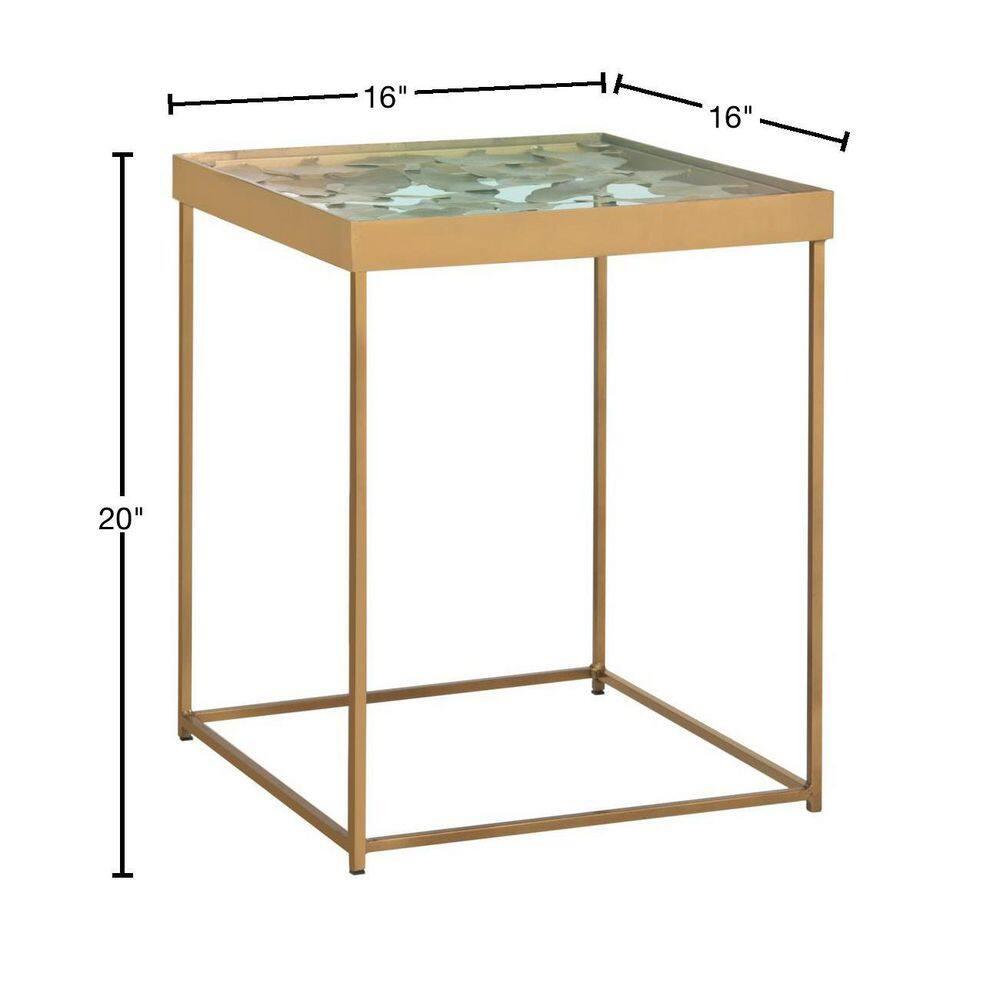 Lilian Leaf Side Table - Antique Brass - Safavieh.