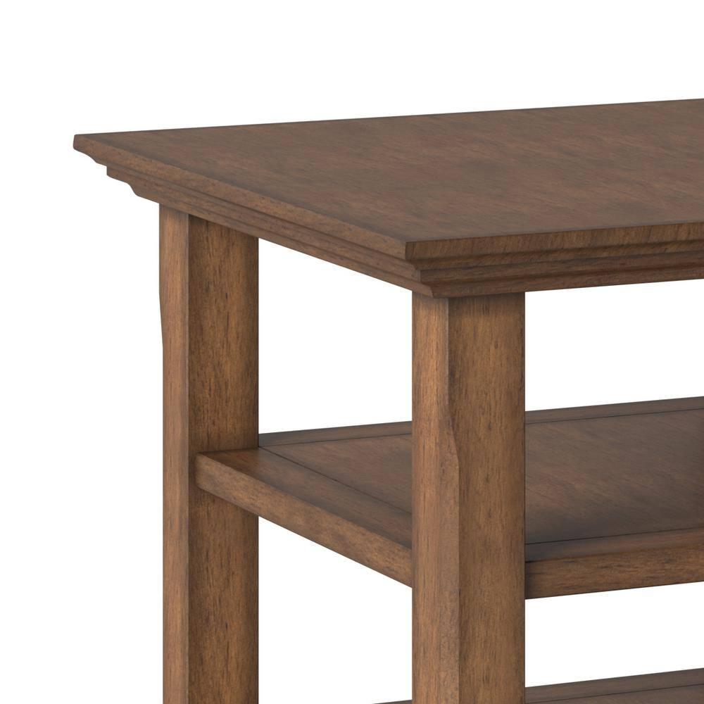 Simpli Home Acadian Solid Wood Transitional Table with Open Shelves