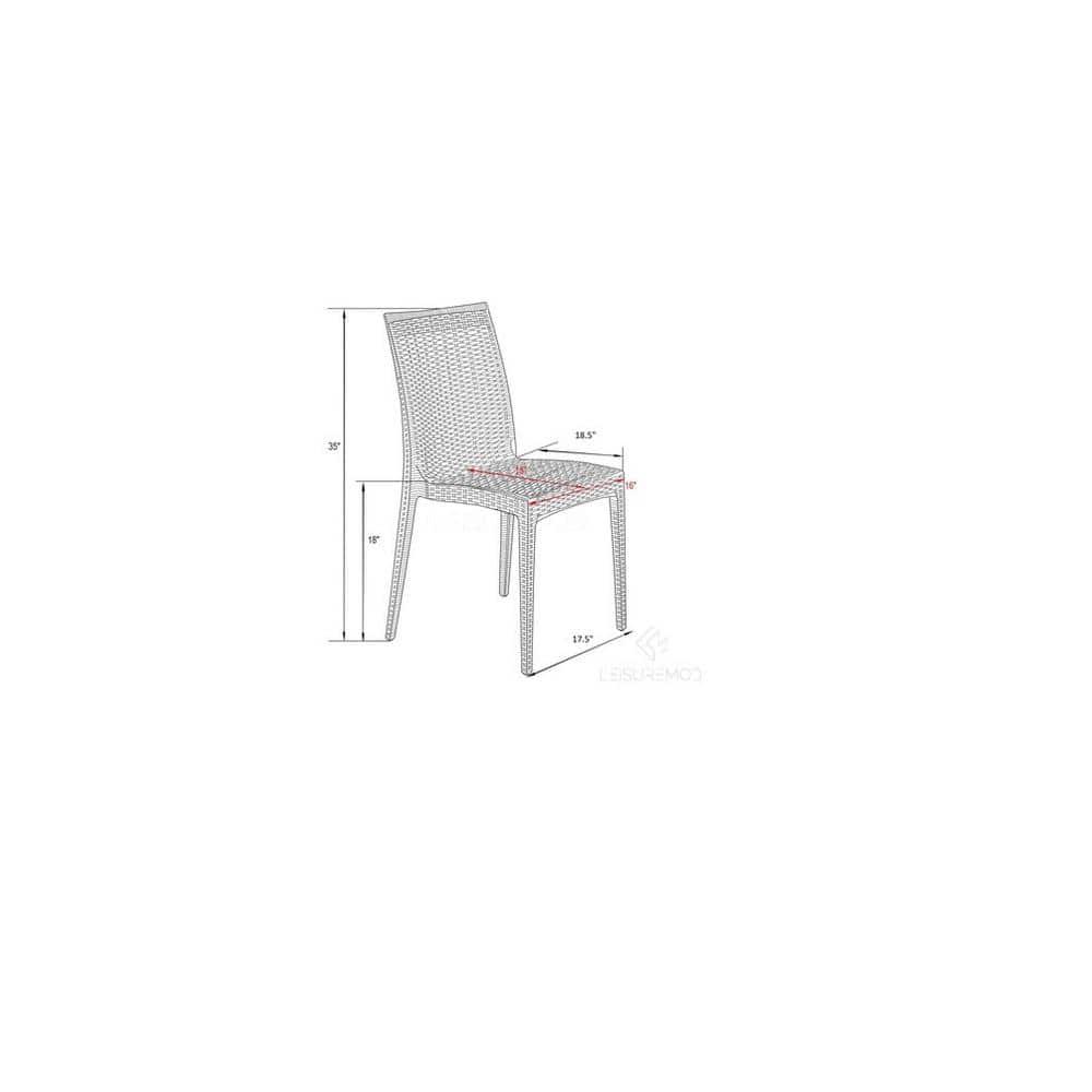 Weave Mace Indoor Outdoor Dining Chair (Armless), Set Of 4 - White