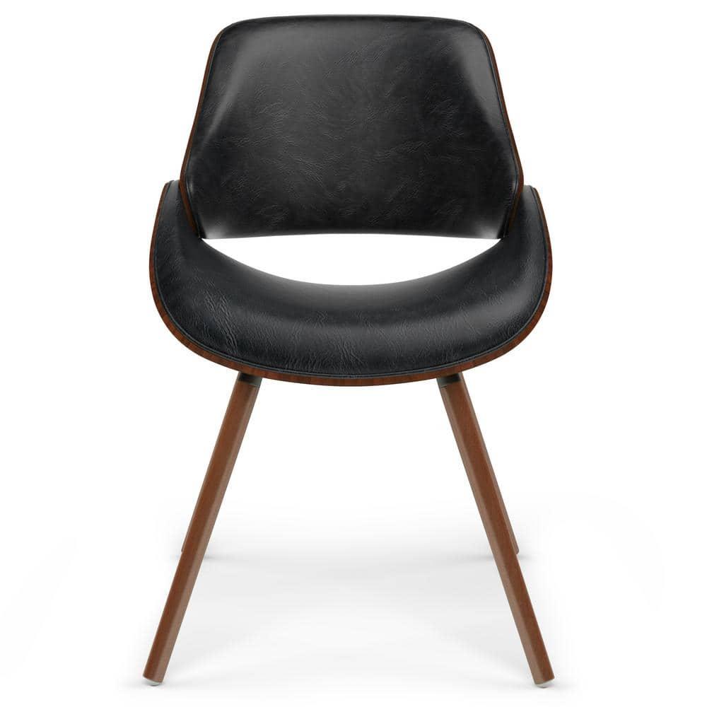 Simpli Home Malden Upholstered Dining Chair with Ergonomic Solid Wood Frame and Mid-Century Modern Style