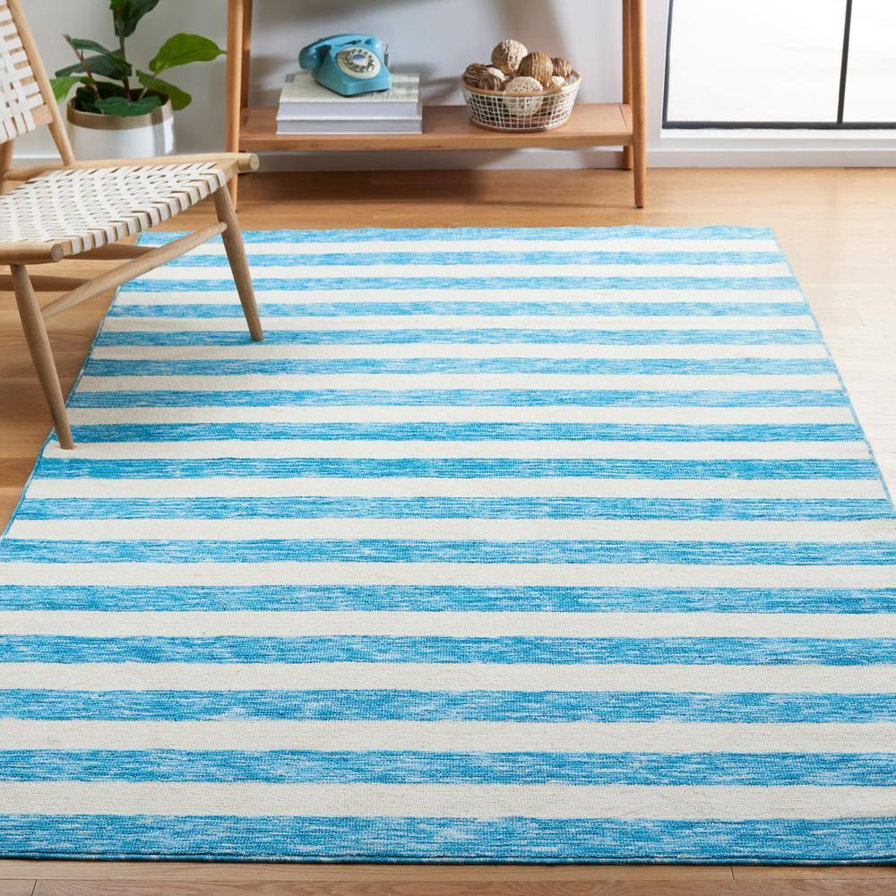 Easy Care ECR115 Power Loomed Machine Washable Indoor Accent Rug - Blue/Ivory - 3'x5' - Safavieh