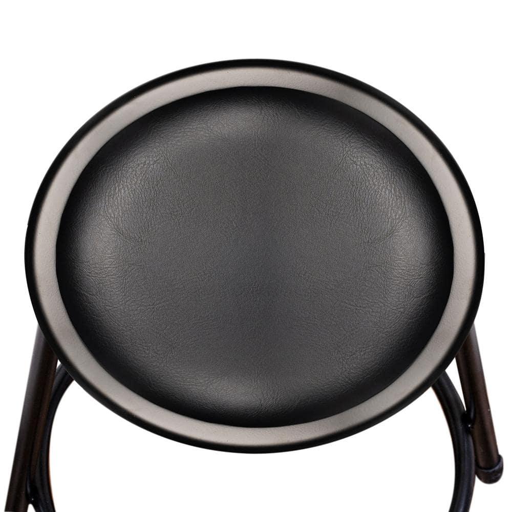 2pk 18" Heavy Duty Vinyl Padded Steel Barstool Black - Hampden Furnishings: No Assembly, Modern Style, 300lb Capacity