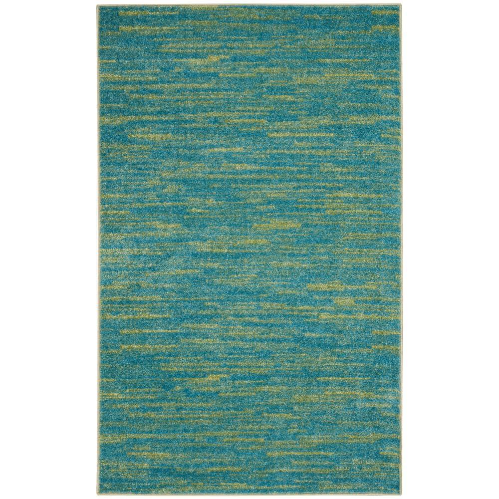 Nourison Nourison Essentials NRE01 Indoor/outdoor Area Rug - Blue Green 3' x 5'