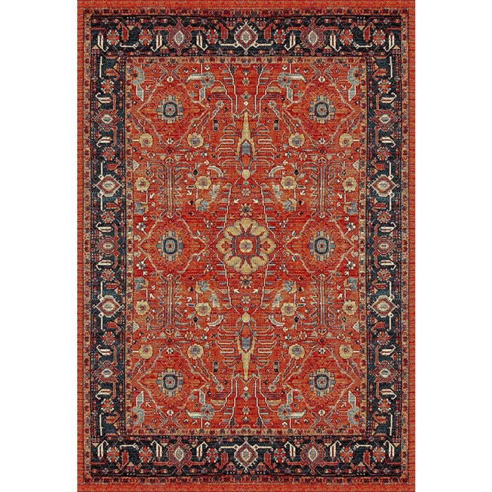 Vintage Hamadan VTH220 Power Loomed Indoor Area Rug - Orange/Navy - 6'7"x9' - Safavieh.