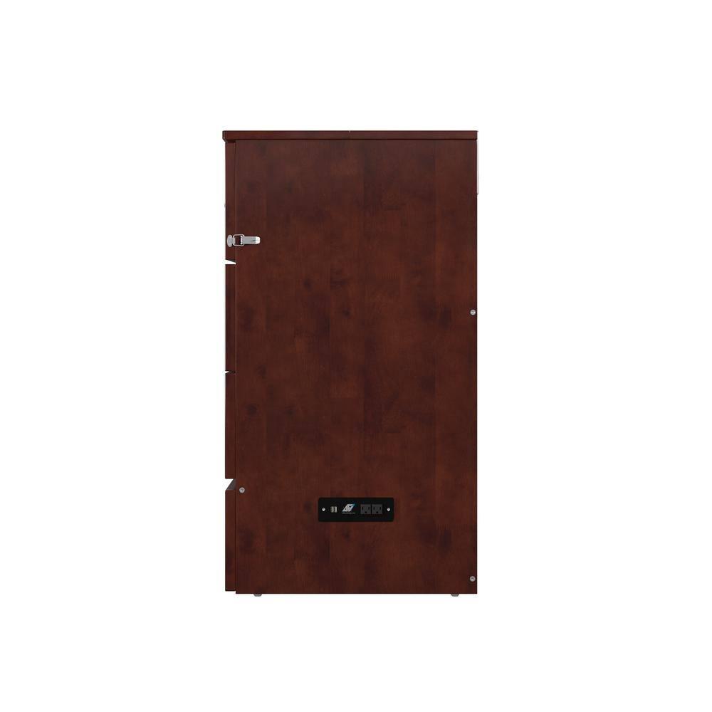 Full Deerfield Murphy Bed Chest with Charger Walnut - AFI: Bedroom Furniture, No Box Spring Needed