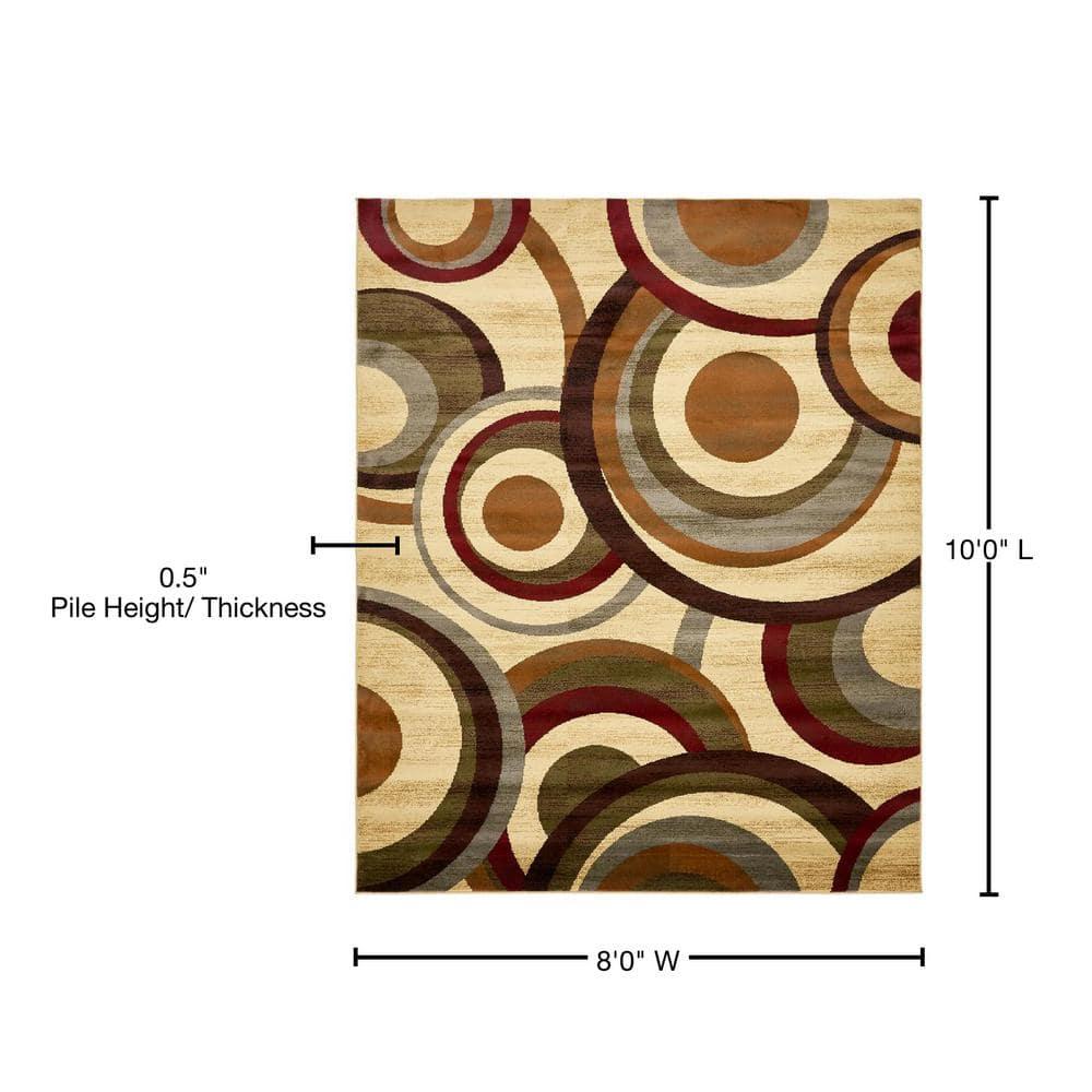Unique Loom Barista Collection Area Rug - Kona (7' 10" x 10' Rectangle Beige/Black)