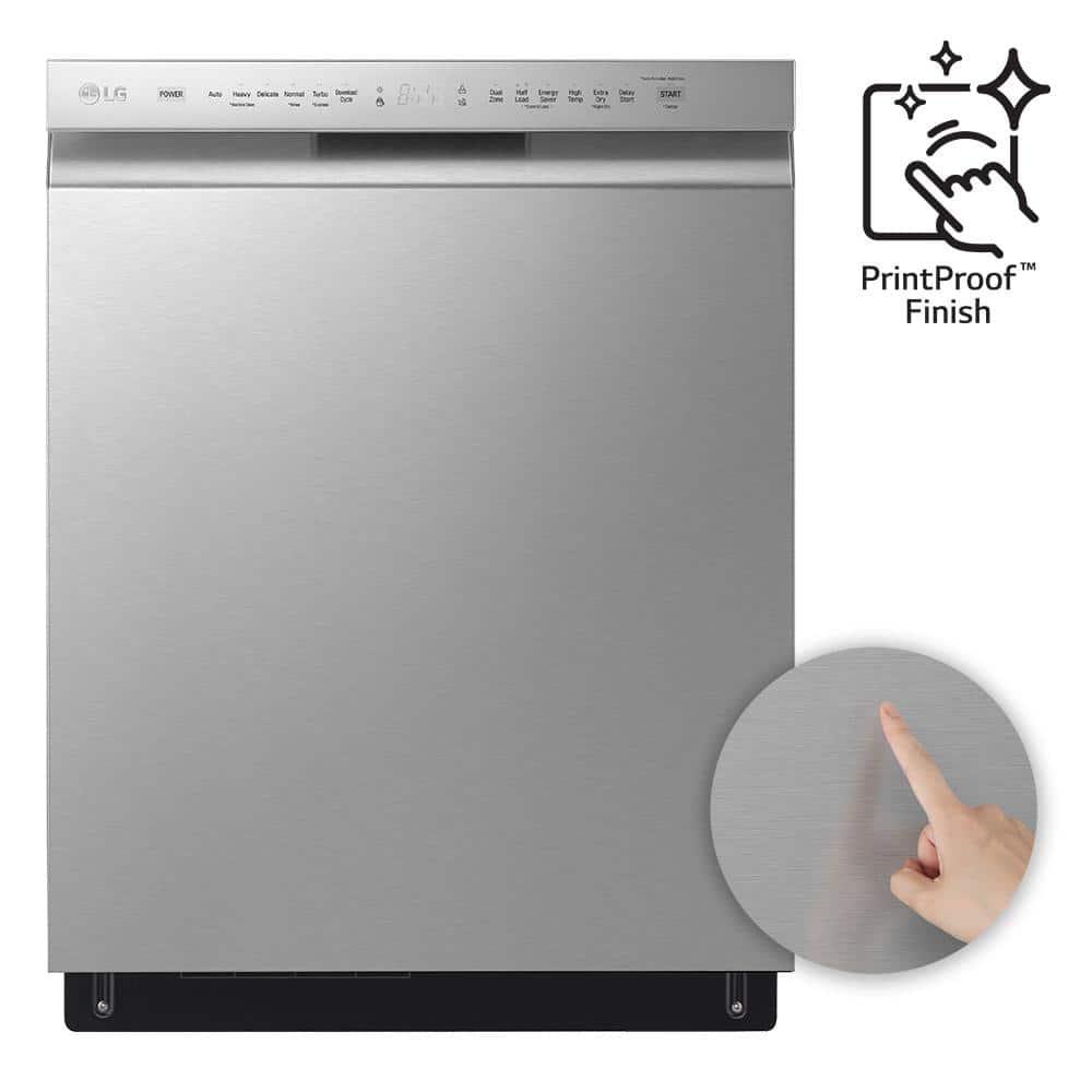 LG LG 24 in. PrintProof Stainless Steel Front Control Dishwasher with QuadWash, 3rd Rack & Dynamic Dry, 48 dBA LDFN4542S