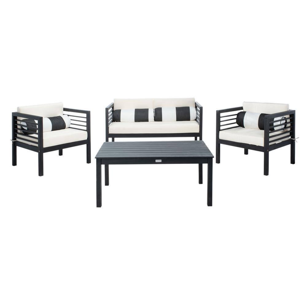 Wade Logan® Arlethe Wood 4 - Person Patio Conversation Sets with Cushions