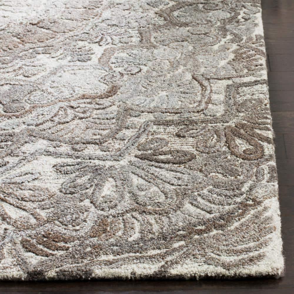 Marquee MRQ110 Hand Tufted Indoor Area Rug - Grey/Ivory - 8'x8' - Safavieh