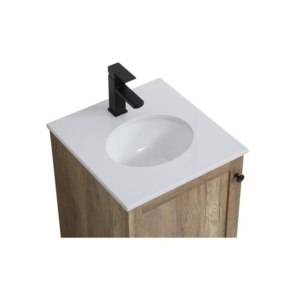 18 in. Single Bathroom Vanity, Natural Oak