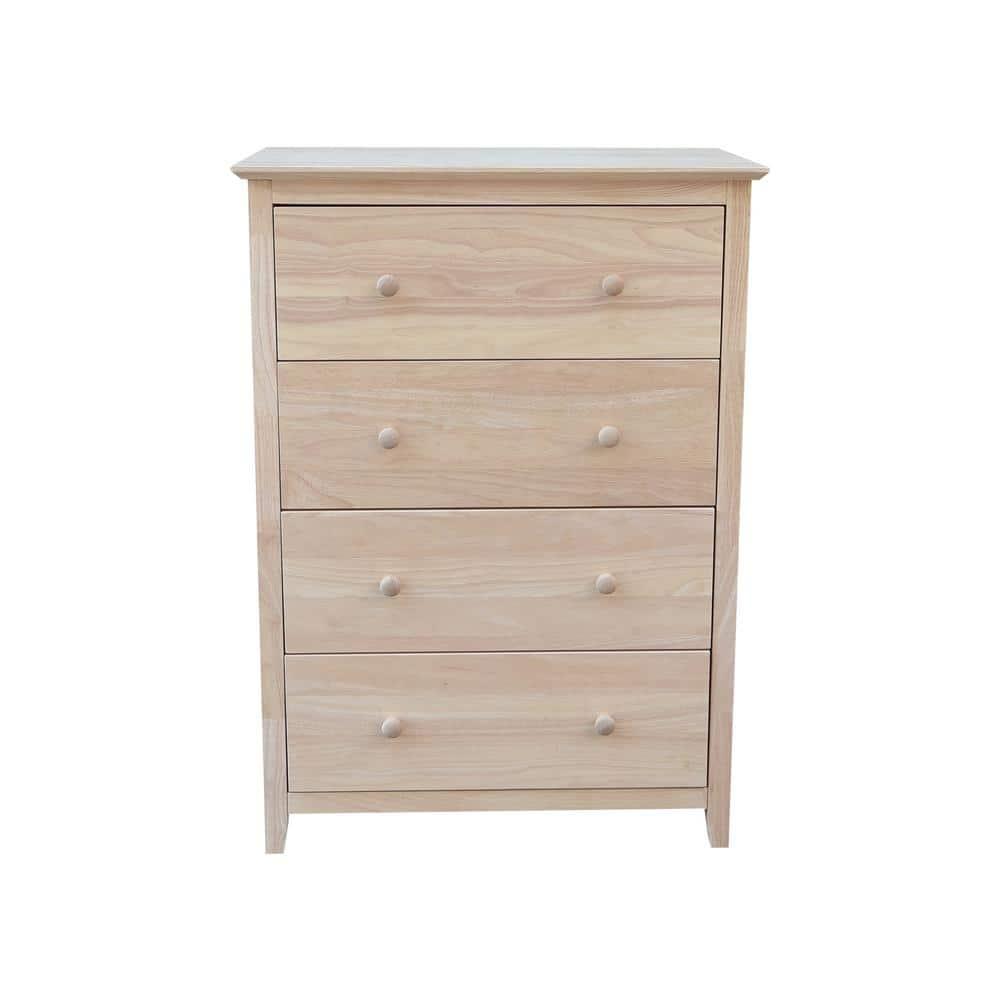 Brooklyn 4-Drawer Unfinished Wood Chest of Drawers