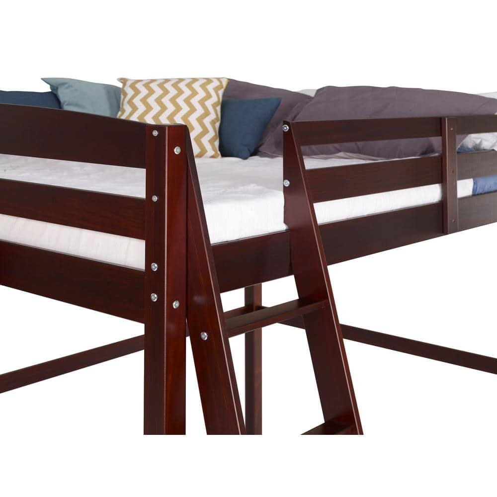 Camaflexi Tribeca Solid Wood High Loft Bed Frame Twin in Cappuccino