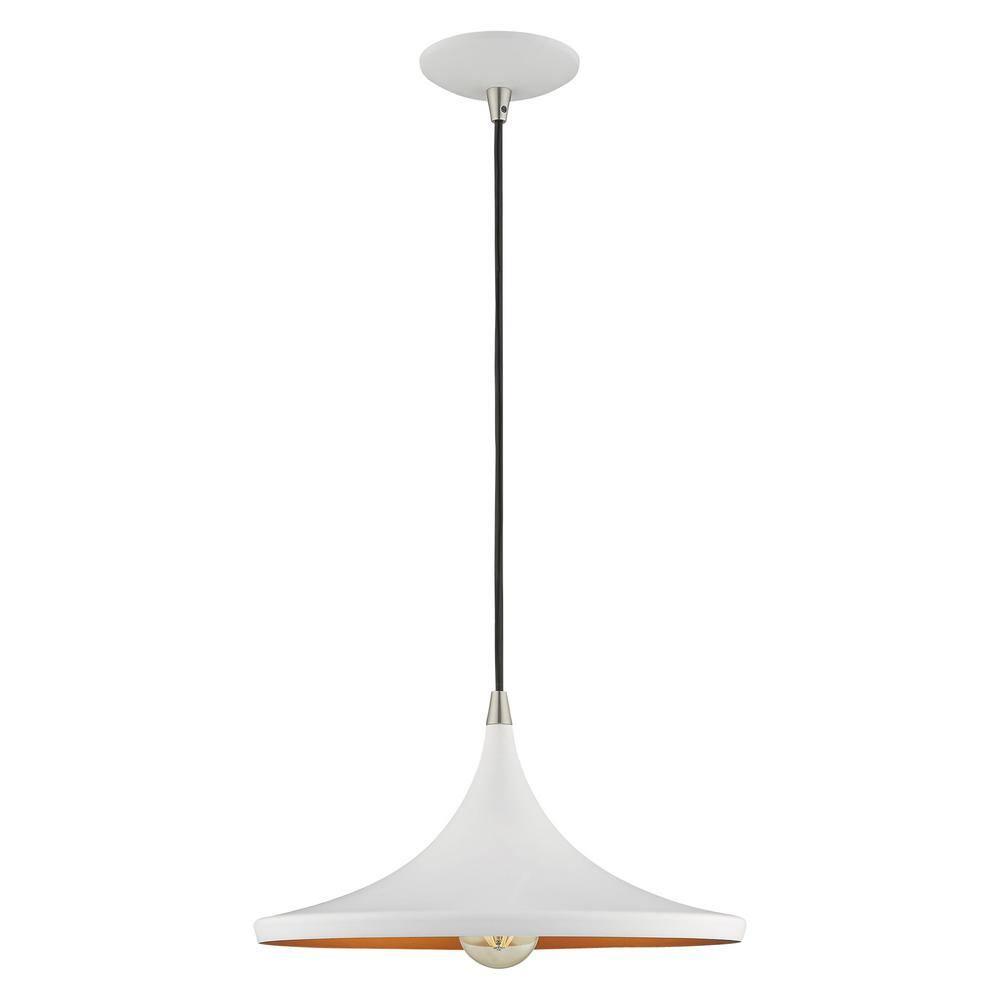 Livex Lighting Metal Shade 1 - Light Chandelier in  White